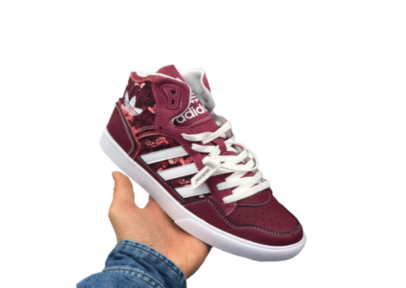 ADIDAS MID DARK RED WHITE LOGO