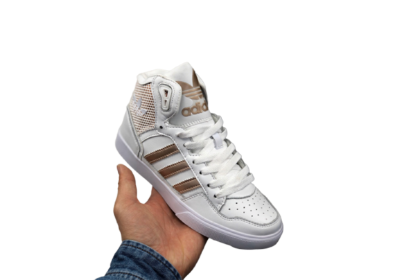 ADIDAS MID WHITE GOLDEN LOGO