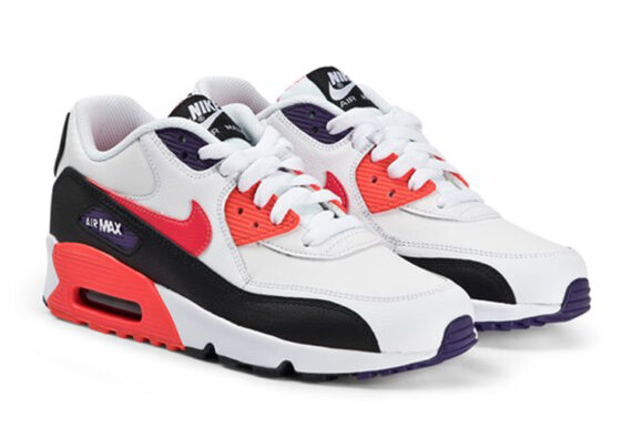 נעלי נייק-Nike Air Max 90 White and Bright Crimson