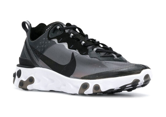 ⁦נעלי נייק-Nike React Element 55 Black White Gray⁩ – תמונה ⁦2⁩