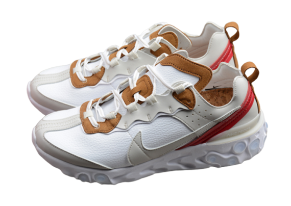 נעלי נייק-Nike React Element 55 White Brown Red