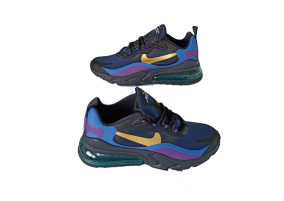 ⁦Nike Air Max 270 React LIGHT PURPLE-NAVY BLUE-GOLDEN LOGO⁩ – תמונה ⁦3⁩