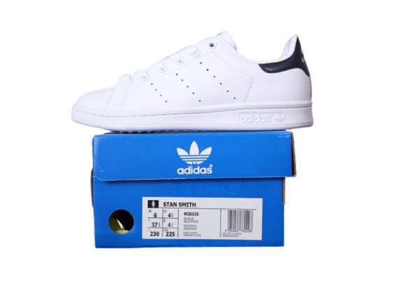 נעלי אדידס-ADIDAS Stan Smith - White Dark Blue Tail