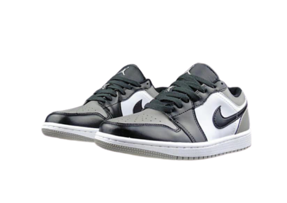 ⁦נעלי נייק-NIKE AIR JORDAN 1 LOW -GRAY-BLACK-WHITE⁩ – תמונה ⁦4⁩