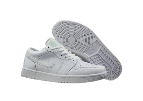 ⁦נעלי נייק-NIKE AIR JORDAN 1 LOW -WHITE⁩ – תמונה ⁦6⁩