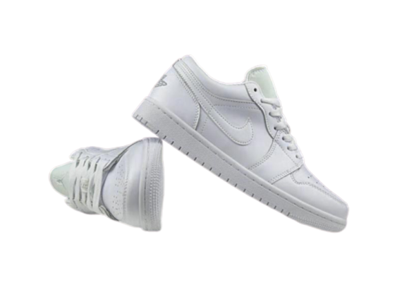 ⁦נעלי נייק-NIKE AIR JORDAN 1 LOW -WHITE⁩ – תמונה ⁦5⁩