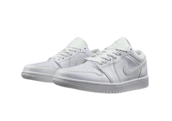 ⁦נעלי נייק-NIKE AIR JORDAN 1 LOW -WHITE⁩ – תמונה ⁦2⁩