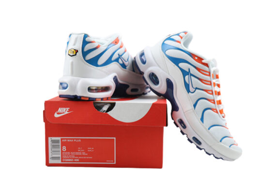 ⁦נעלי נייק-NIKE AIR MAX PLUS TN-WHITE-ORANGE -LIGHT BLUE⁩ – תמונה ⁦3⁩