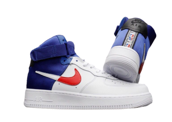 ⁦נעלי נייק-Nike air force 1 high WHITE-BLUE-RED⁩ – תמונה ⁦5⁩