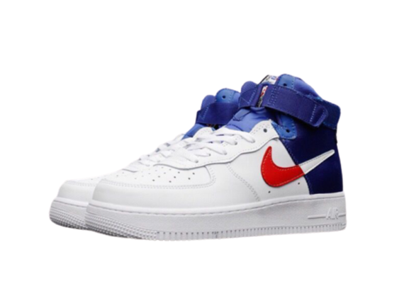 ⁦נעלי נייק-Nike air force 1 high WHITE-BLUE-RED⁩ – תמונה ⁦2⁩