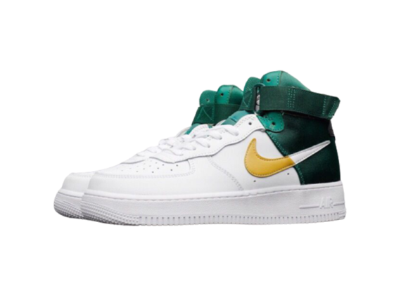 ⁦נעלי נייק-Nike air force 1 high WHITE-GREEN-YELLOW⁩ – תמונה ⁦3⁩