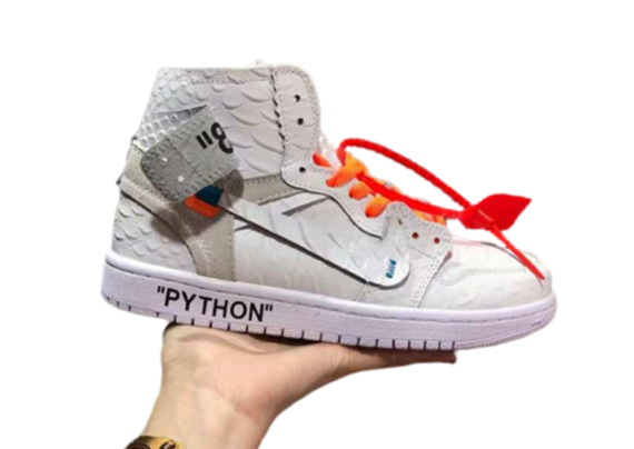 נעלי נייק-Nike air force 1 high WHITE-ORANGE