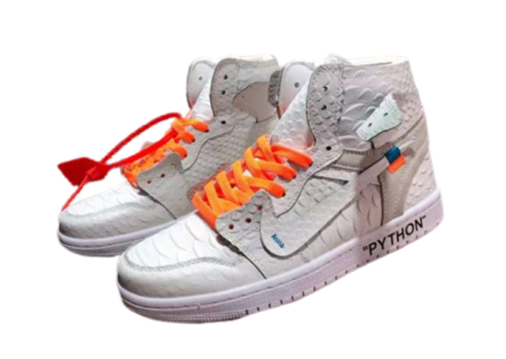 ⁦נעלי נייק-Nike air force 1 high WHITE-ORANGE⁩ – תמונה ⁦2⁩