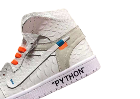 ⁦נעלי נייק-Nike air force 1 high WHITE-ORANGE⁩ – תמונה ⁦6⁩