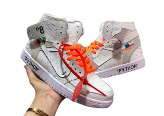 ⁦נעלי נייק-Nike air force 1 high WHITE-ORANGE⁩ – תמונה ⁦7⁩