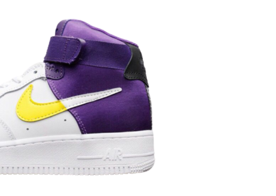 ⁦נעלי נייק-Nike air force 1 high WHITE-PURPLE-YELLOW⁩ – תמונה ⁦5⁩