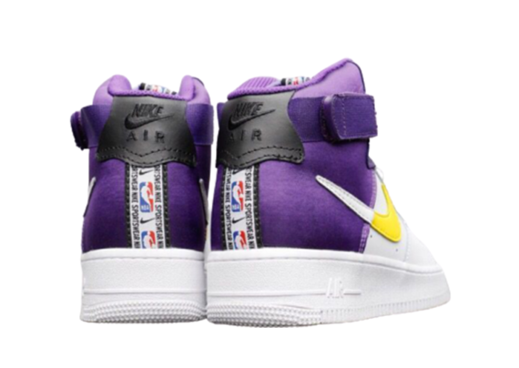 ⁦נעלי נייק-Nike air force 1 high WHITE-PURPLE-YELLOW⁩ – תמונה ⁦4⁩