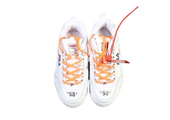 ⁦נעלי פילה-Fila Disruptor 2 Premium Athletic Shoes-WHITE-SEA BUCKTHORN⁩ – תמונה ⁦4⁩