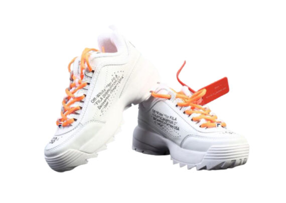 ⁦נעלי פילה-Fila Disruptor 2 Premium Athletic Shoes-WHITE-SEA BUCKTHORN⁩ – תמונה ⁦5⁩