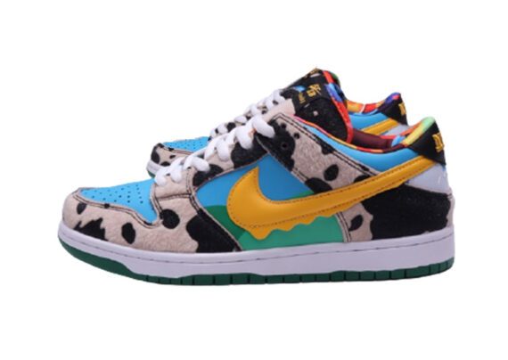 נעליי נייק-NIKE SB DUNK LOW PRO QS - Blue - Yellow & Green