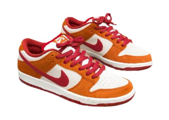 נעליי נייק-NIKE SB DUNK LOW PRO QS - Chocolate & White Mandarian ORG