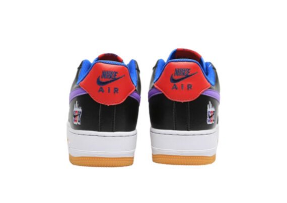 ⁦נעלי נייק -Nike Air Force 1 Low BLACK-MEDIUM PURPLE⁩ – תמונה ⁦5⁩