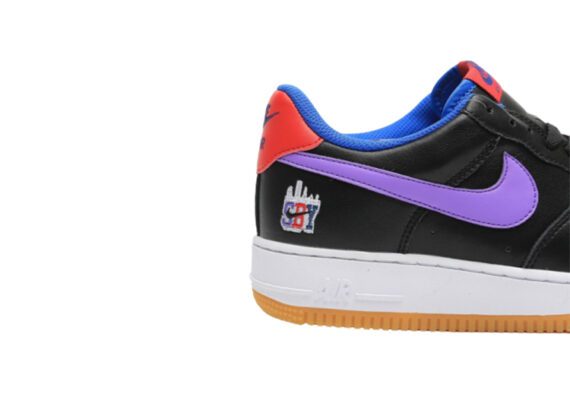 ⁦נעלי נייק -Nike Air Force 1 Low BLACK-MEDIUM PURPLE⁩ – תמונה ⁦8⁩