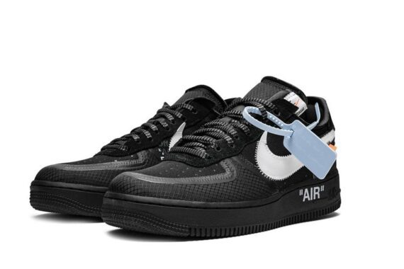 ⁦נעלי נייק-Nike Air Force 1 Low Black White⁩ – תמונה ⁦2⁩