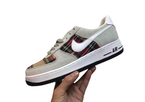 נעלי נייק -Nike Air Force 1 Low Foggy Grey-Falu Red