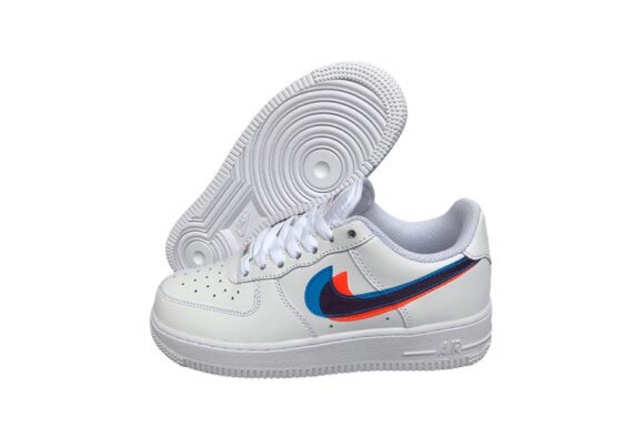 ⁦נעלי נייק -Nike Air Force 1 Low White-Red⁩ – תמונה ⁦3⁩