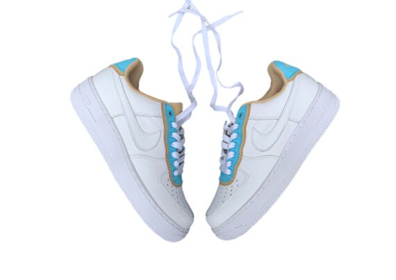 ⁦נעלי נייק -Nike Air Force 1 Low white-Summer Sky⁩ – תמונה ⁦3⁩