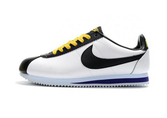 נעלי נייק-Nike Classic Cortez -Nylon_Prm_Leather_White_Black_Yellow