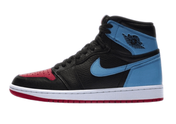 נעלי נייק-Nike Air Jordan 1 High Black With Red - Sky Blue