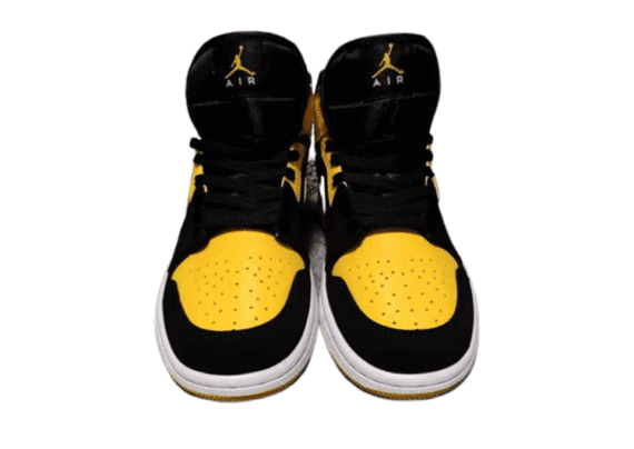 ⁦נעלי נייק-Nike Air Jordan 1 High Black - Yellow⁩ – תמונה ⁦2⁩