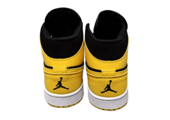 ⁦נעלי נייק-Nike Air Jordan 1 High Black - Yellow⁩ – תמונה ⁦4⁩