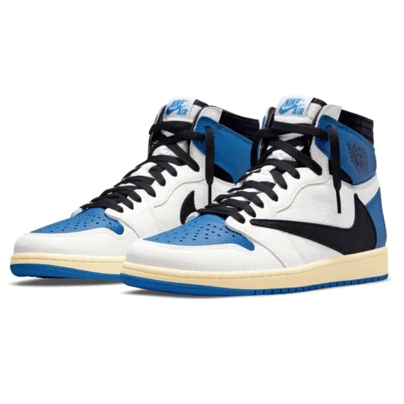 ⁦נייק ג'ורדן-Nike Air jordan 1 Mid - SP Fragment x Travis Scott Blue⁩ – תמונה ⁦2⁩