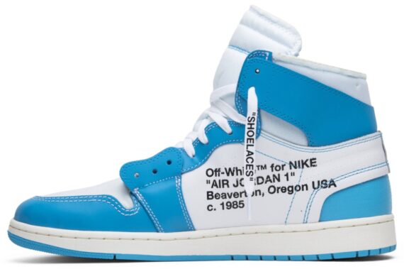 ⁦נייק ג'ורדן-AIR JORDAN 1 RETRO HIGH OFF-WHITE UNIVERSITY BLUE⁩ – תמונה ⁦3⁩