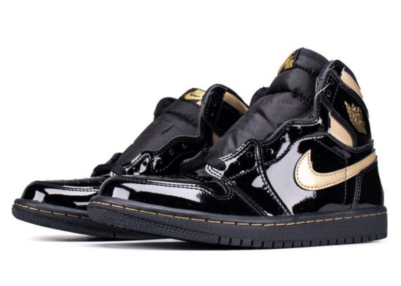 נייק ג'ורדן-Nike Air Jordan 1 Retro High Black Metallic Gold