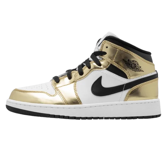 נייק ג'ורדן-Nike Air jordan 1 Mid - SE GS Metallic Gold