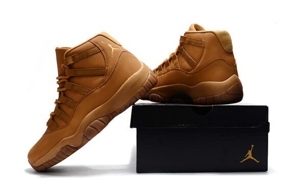 ⁦NIKE Air Jordan 11 Retro "Wheat" Ginger/Gum Yellow Shoes⁩ – תמונה ⁦4⁩