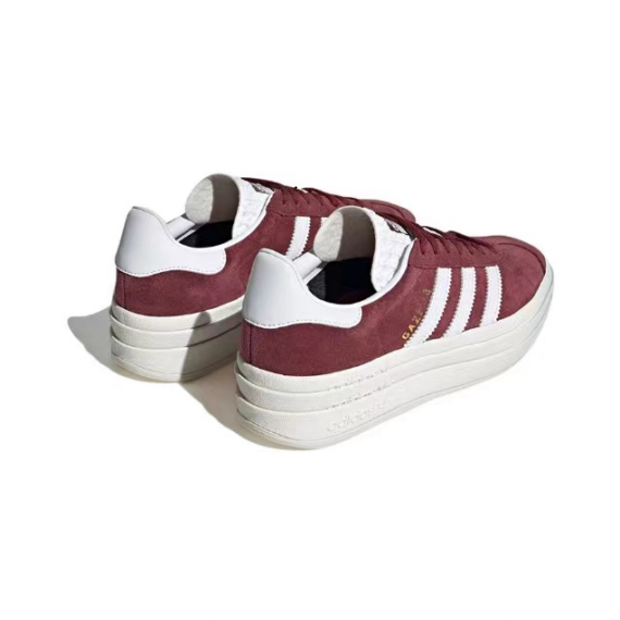 ⁦אדידס גאזל- ADIDAS GAZELLE BOLD SHOES Maroon/White⁩ – תמונה ⁦2⁩