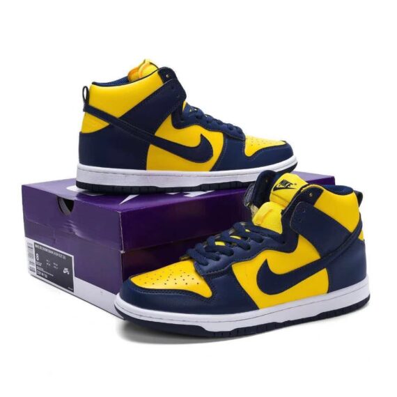 ⁦נייק דאנק- NIKE DUNK HIGH Yellow Blue⁩ – תמונה ⁦8⁩