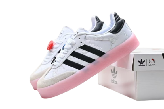 ⁦נעלי אדידס- Adidas Sambarose Sneakers White Black Pink⁩ – תמונה ⁦5⁩